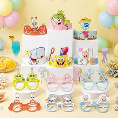 24 Pcs SpongeBob Birthday Party Decoration Set Kids SpongeBob Photo Booth Props