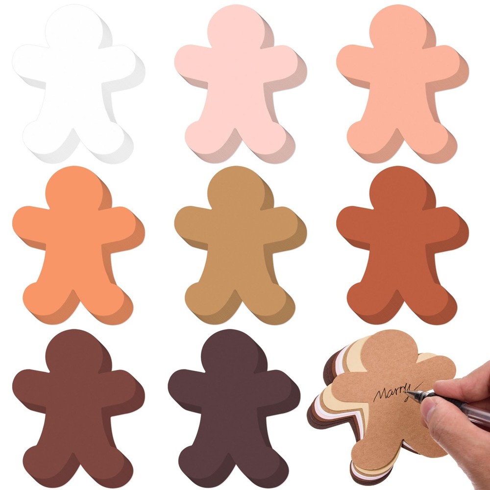 200 Pcs Christmas Gingerbread Man Cutouts 4» People Shaped Paper Cutouts Ass…