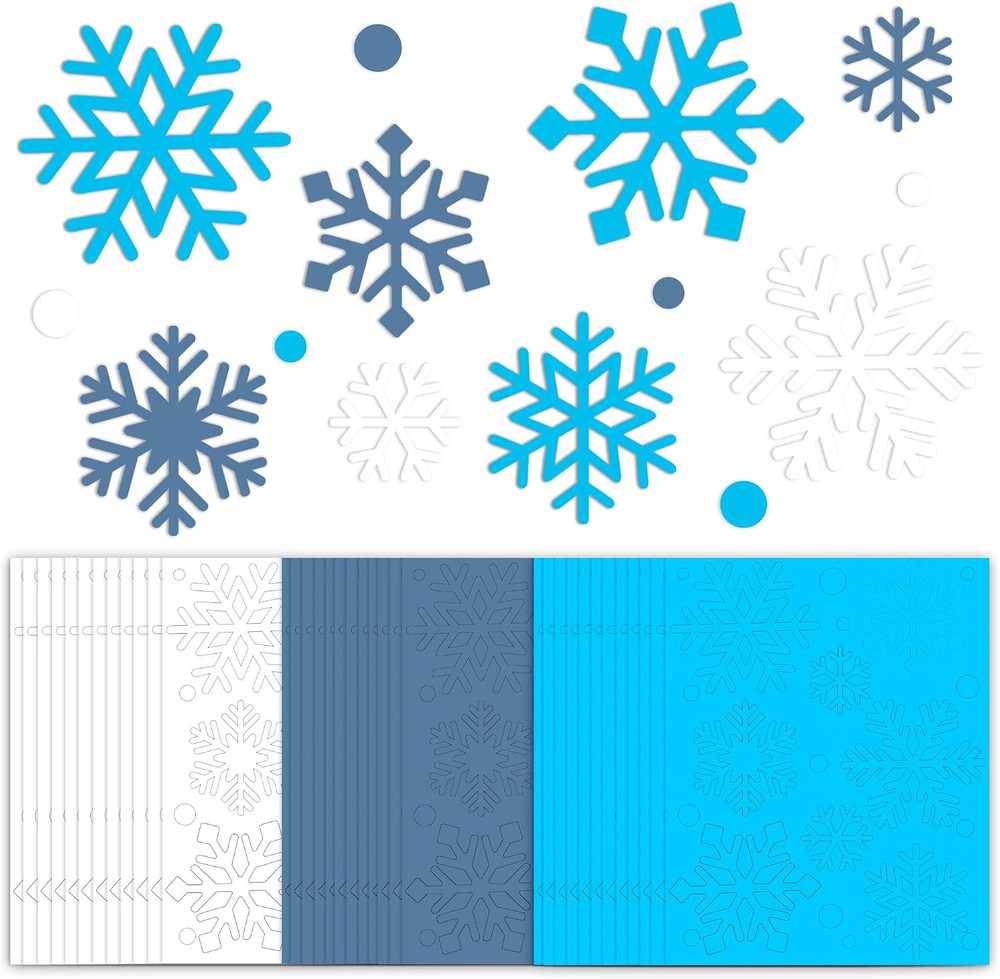 288 PCS Snowflake Paper Cutouts Winter Snowflake Shape Paper Cut Outs Card Stock