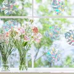GORGECRAFT 6×7 Inch Leaf Window Clings Static Rainbow Stickers