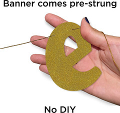Pre-Strung the Queen Has Retired Gold Glitter Banner – Retirement Decorations fo