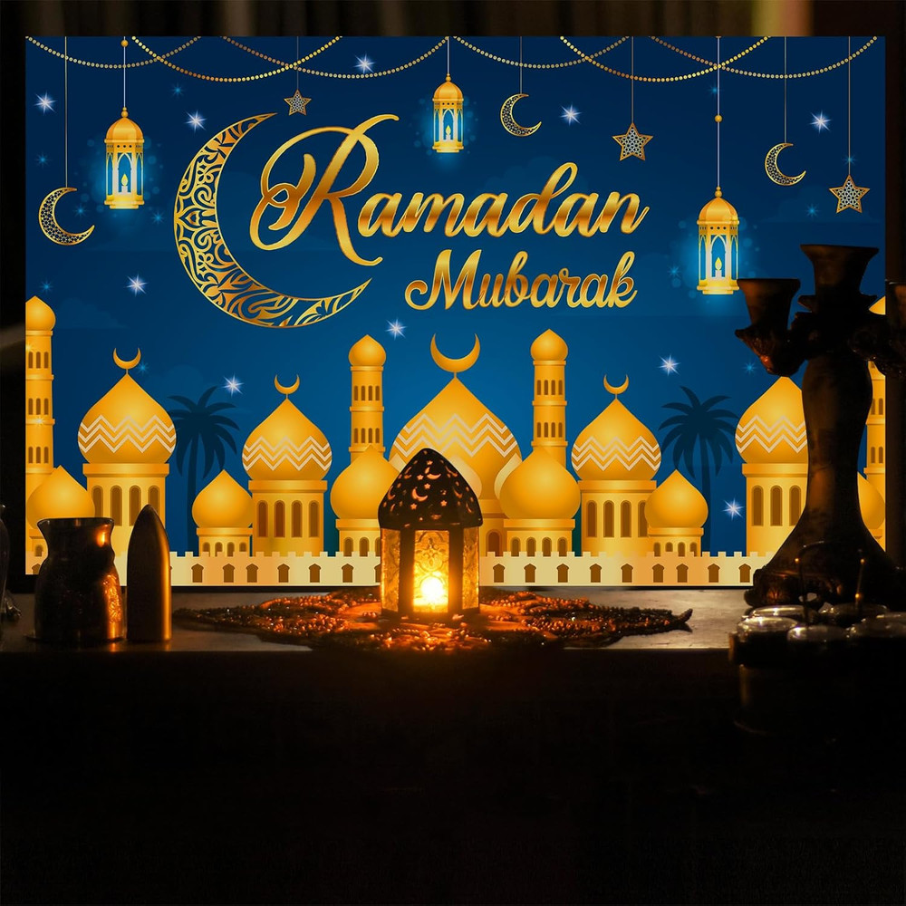 Ramadan Decorations for Home – 71 x 44 in Ramadan Banner Mubarak Table Mubarak S