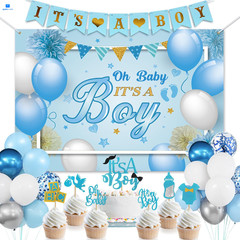 Blue Baby Shower Decorations for Boy Party Decor Kit with It’s