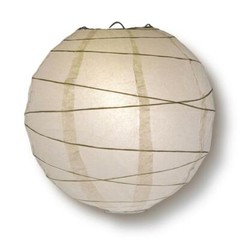 8/12/16″ White Round Paper Lanterns, Irregular Ribbing (3-Pack Cluster)