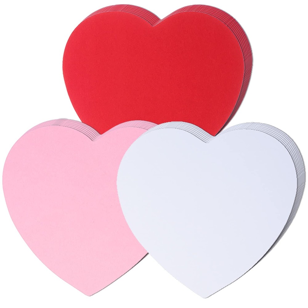 72 Pcs 6 Inch Large Heart Paper Cutouts, Double Sided Heart Shape Paper Decor…