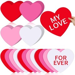 36 PCS 12 Inch Red White Valentines Day Large Heart Paper Cutouts Craft
