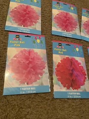 DG Party Pink Flutter Ball 11″ Dia. NEW lot of 6 – 5 pink & 1 red 
