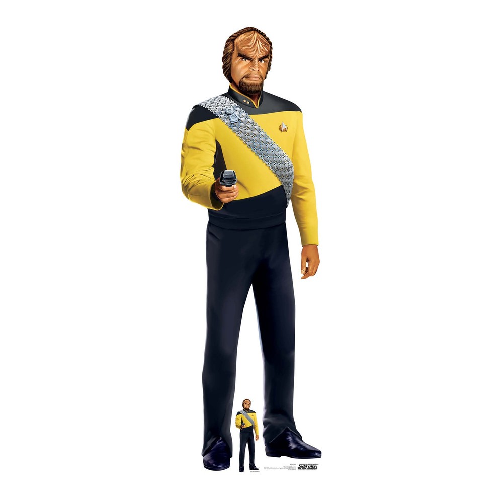 Worf Star Trek Next Generation Cardboard Cutout and Free Mini Klingon Standee
