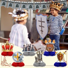 18 Pcs Medieval Knight Party Decorations Castle Table Topper Medieval Whirls …