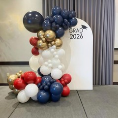 4th Of July Balloon Arch Kit, Win Ruby Dark Red Navy Blue White Metallic Gold…