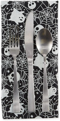 Halloween Party Tabletop Decor, Reusable & Machine Washable Cotton Fabric, Napki