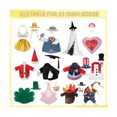 12 Sets Holiday Porch Goose Outfits All Seasons, 23″ Goose Clothes Spring St….
