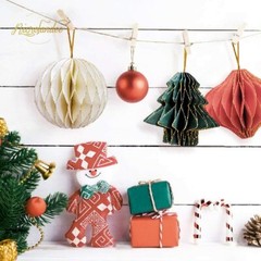 Paper Honeycomb Party Decorations – 3PCS 3D Mini Glitter Edge Paper Honeycomb