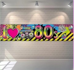 80s Party Decorations I Love 80s Banner 1980s Hip Hop Sign Backdrop 5.9 Feet New