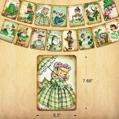 St. Patrick’s Day Decorations – 15pcs Lucky Shamrock Banner, Green Cartoon