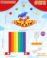 Mindsoft 3 Pcs Carnival Circus Party Decorations Circus Clown Birthday Decor Doo