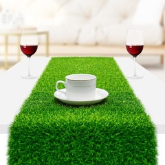 Grass Table Runner, 12″ x 108″ Easter Table Runner, Easte-Table- Decorations-…