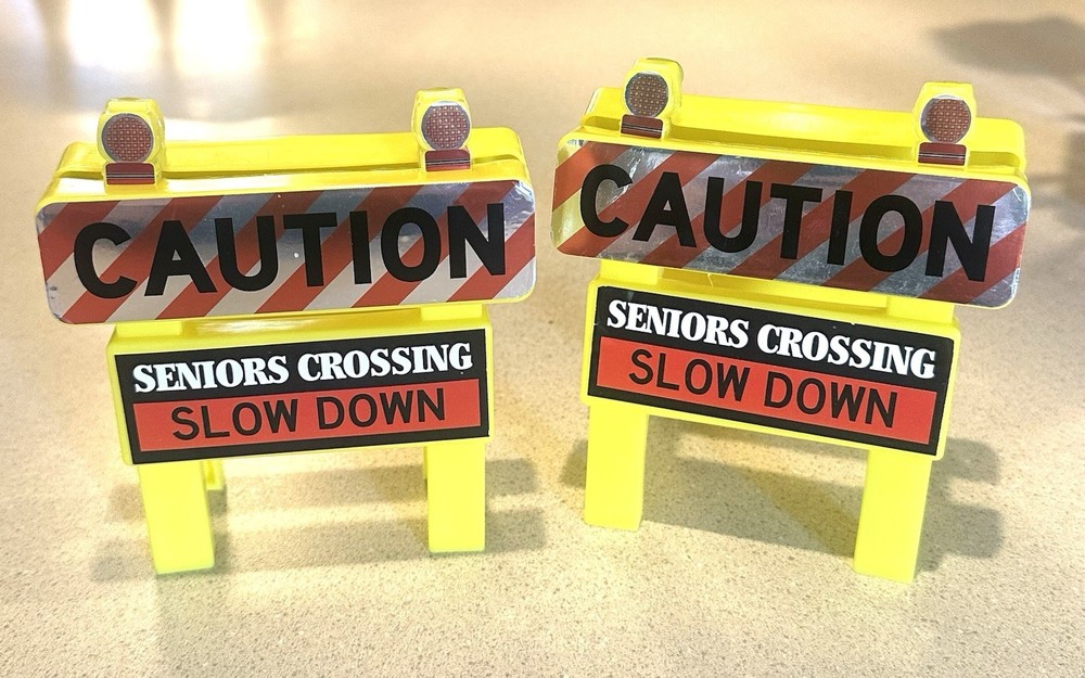 Novelty Gag Funny Over the Hill Caution Seniors Crossing Slow Birthday Cake Kit
