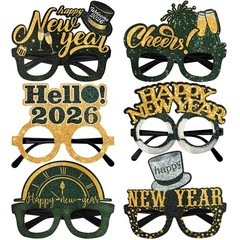 New Years Glasses 2026 – Plastic Gold and Black – Party Supplies for NYE