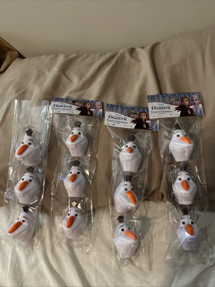 Disney Frozen Olaf Easter Egg Treat Containers 3 Count Cake Toppers Lot Of 4