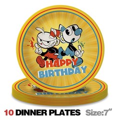Cuphead Party Decorations Birthday Decor Set Plates Balloons Banner Cake toppers