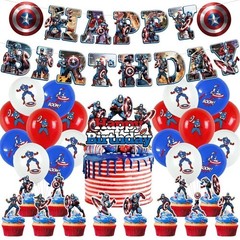 Cartoon Birthday Party Decorations Superhero Theme Banner Balloon Baby Shower US
