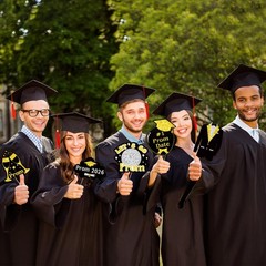 23 PCS Black Gold 2026 Prom Photo Booth Props Graduation Party Decorations