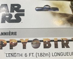 The Mandalorian Yoda Star Wars Happy Birthday Party Banner-Ready To Hang-NEW-6’