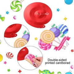 36 Pcs Candyland Party Decorations Candy Hanging Swirls Colorful Swirl Lollip…