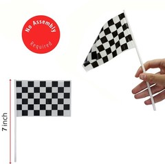 6 Pack 7inch Orange Race Cones with Holes on Top,12 Pack Checkered Flags,Raci…