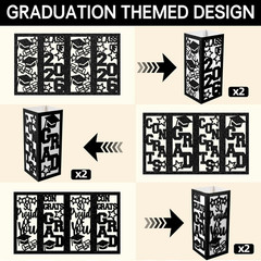6 Pcs Graduation Table Centerpieces Boxes Class of 2026 Graduation Paper Lantern
