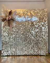 House Backdrop Light Gold Shimmer Wall Disco Backdrop 6ftx4ft for Wedding