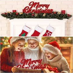 Merry Christmas Signs Merry Christmas Glitter Wood Block Freestanding Tableto…