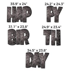 24″ Sparkle Happy Birthday EZ Set Yard Sign Set | 5pc Outdoor Lawn Decorations