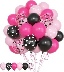 153pcs Pink Black Balloon Garland Arch Kit, Different Sizes 18 12 10 5 inch P…