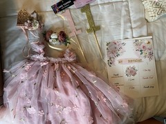 Fairy 1st Birthday Party Decoration Set Pink Gold White Floral Backdrop Banners