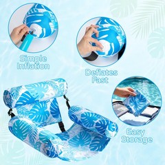 FindUWill Pool Floats Chairs Adult 2 Pack, Inflatable Floating Lounge Chairs
