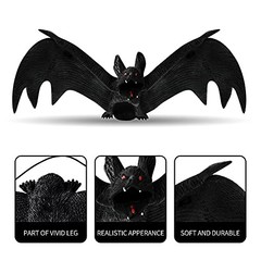MGparty Halloween Hanging Bats 24 Pcs Realistic Scary Rubber Bats for