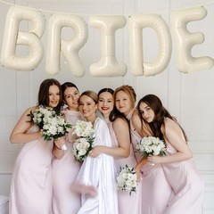 40 Inch Cream White ‘BRIDE’ Balloon Banner – Large Ivory Alphabet Mylar Lette…