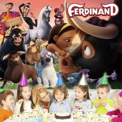 Ferdinand the Bull Party Decor Birthday Backdrop Banner Cartoon Vinyl 7x5ft
