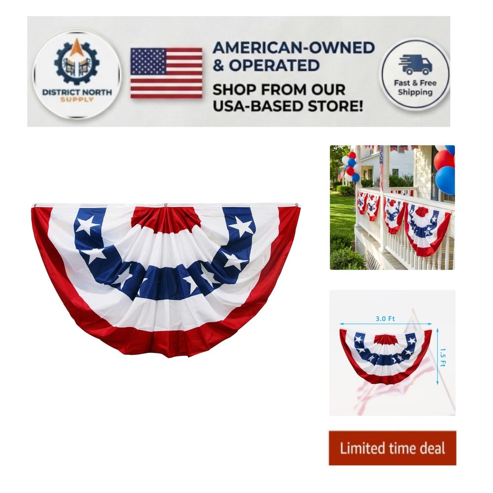 American Flag Bunting – Durable and Easy to Hang 4th of July Decoration
