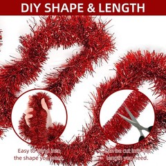 3 Pieces 59 Feet Christmas Foil Tinsel Garland, Metallic Tinsel Twist Garland…