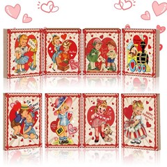 8 Pcs Vintage Valentine’s Day Decorations Retro Valentine Wooden Sign Table C…