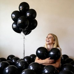 154 PCS of Balloons in Different Sizes (18, 12, 10, 5inches) for Garland Black