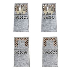 4 Pcs Rectangle Tableware Covers for Christmas New Year Party Home Decorations