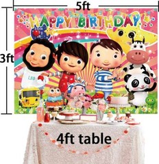 Little Baby Bum Party Decorations Happy Birthday Backdrop Banner Vinyl 5*3ft