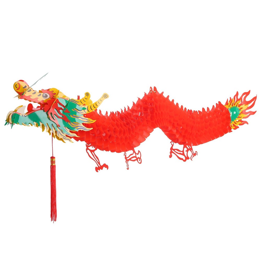 4.92 Feet 3D Chinese New Year Dragon Decorations Hanging Paper Dragons Garland L