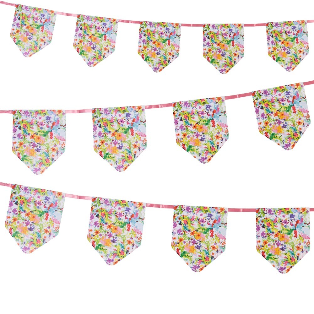 TALKING TABLES FLORAL FIESTA BUNTING PARTY HANGING GARLAND BANNER GARDEN TEA