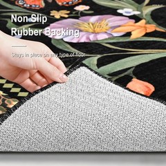 2×6 Runner Rug for Hallways Non Slip, Washable 2′ x 6′ (Rectangular), Black