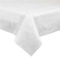 Plasticpro Disposable 3 Ply Tablecloth Absorbent Waterproof White Table Cover